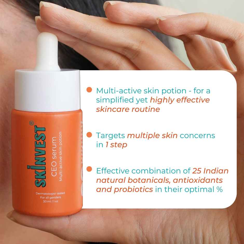 Skinvest Ceo Serum - Multi-Active Skin Potion With 25 Actives | Targets Acne | Pigmentation | Pores