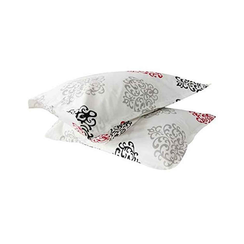 BAY6 Super King 100% Cotton 144 TC Paisley Print Bedsheet | White & Pink | 108 x 108 in