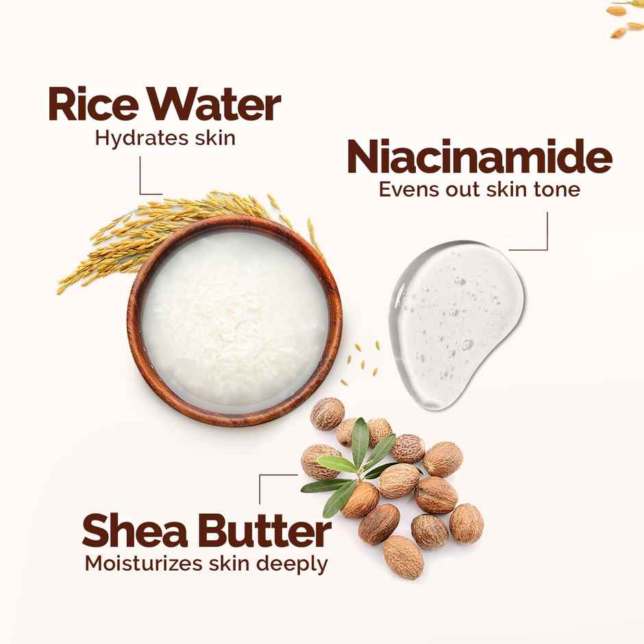 Mamaearth Rice Water Hydrating Body Lotion 48 Hrs Moisturization Nourishes Skin 7in1 Total Care