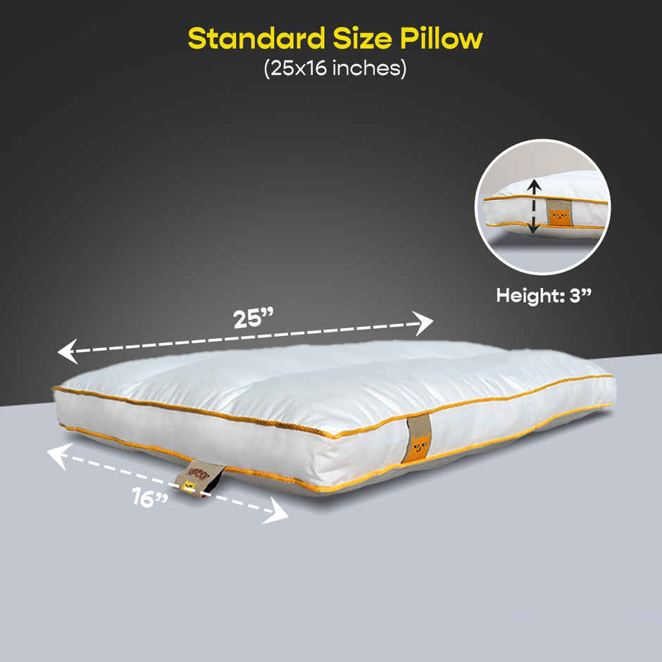 SleepyCat Slim Pillow Luxe Microfibre Pillow Standard (Size, 26 x 16 Inches)