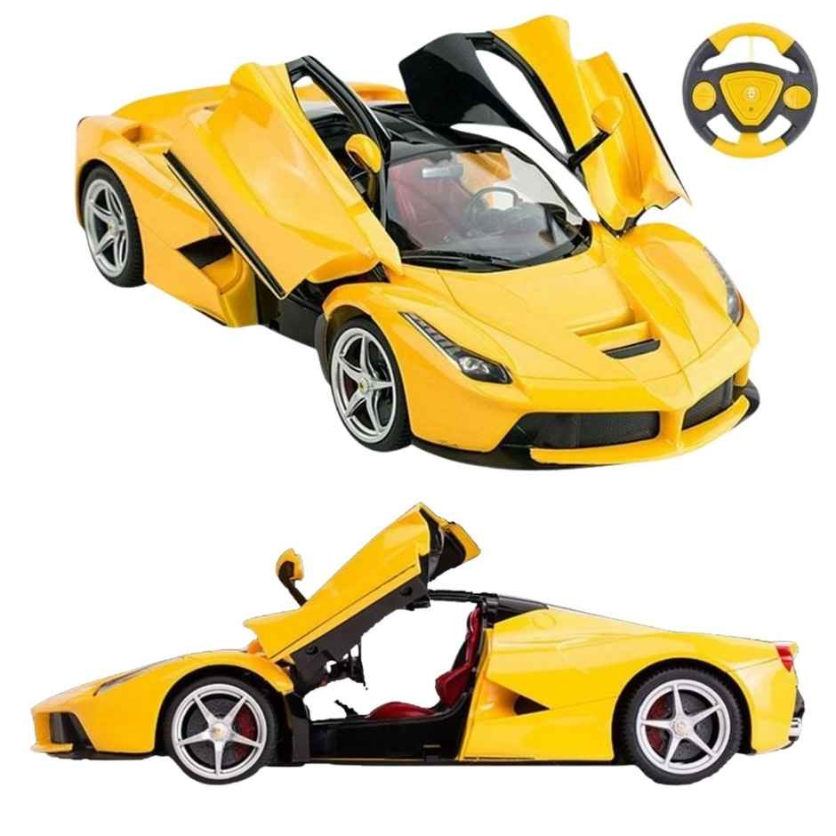 Fablue Openable Doors Remote Control Car | Rechargeable | Speed Racing Car Toy For Kids | Yellow