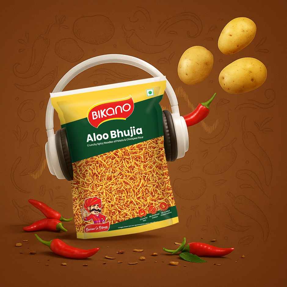 Bikano Aloo Bhujia | Crunchy and Spicy Aloo Bhujia Snack | Perfect Tea-Time Namkeen
