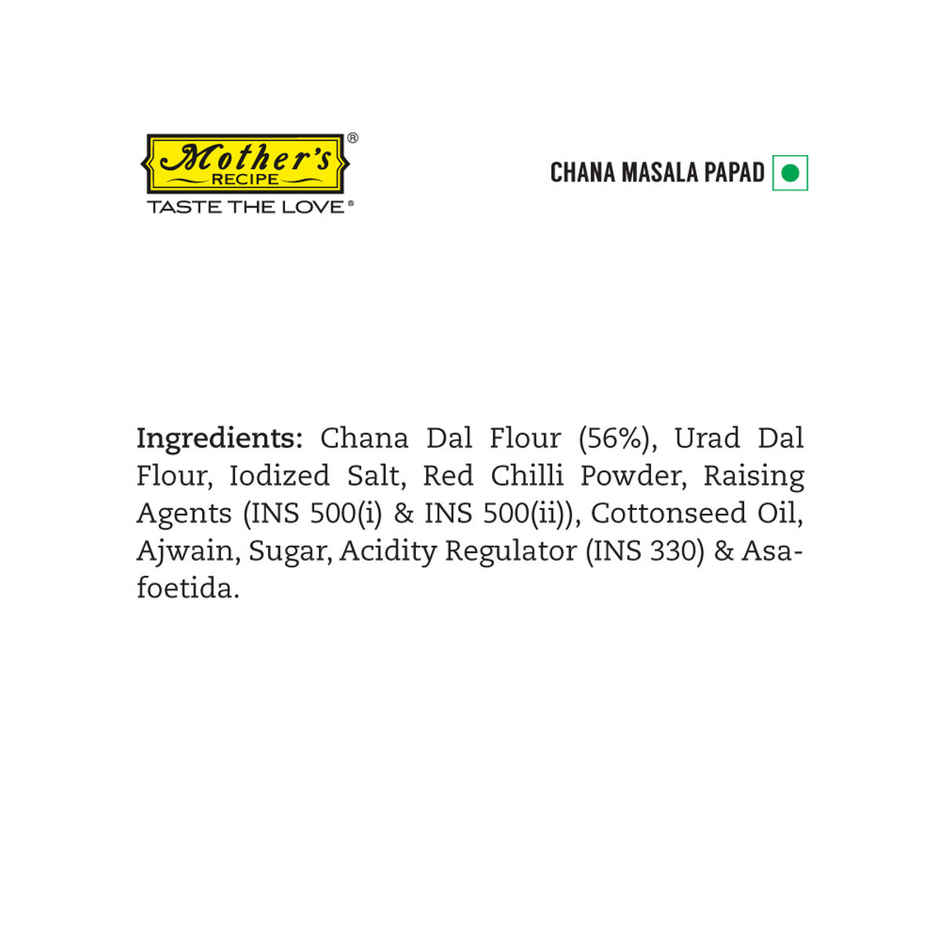 Mother's Recipe Papad Chana Masala