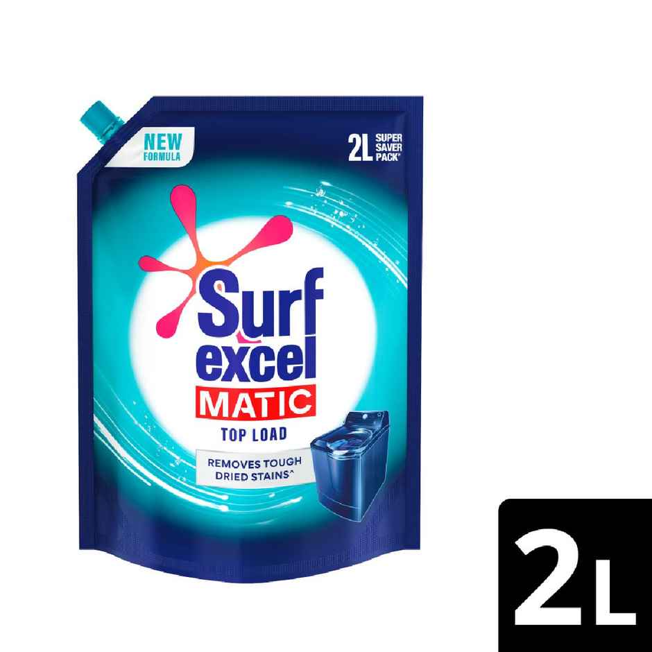 Surf Excel Matic Top Load Detergent Liquid Refill | Tough Dried Stain Removal (2L) & Comfort Morning Fresh After Wash Fabric Conditioner (2L) Combo