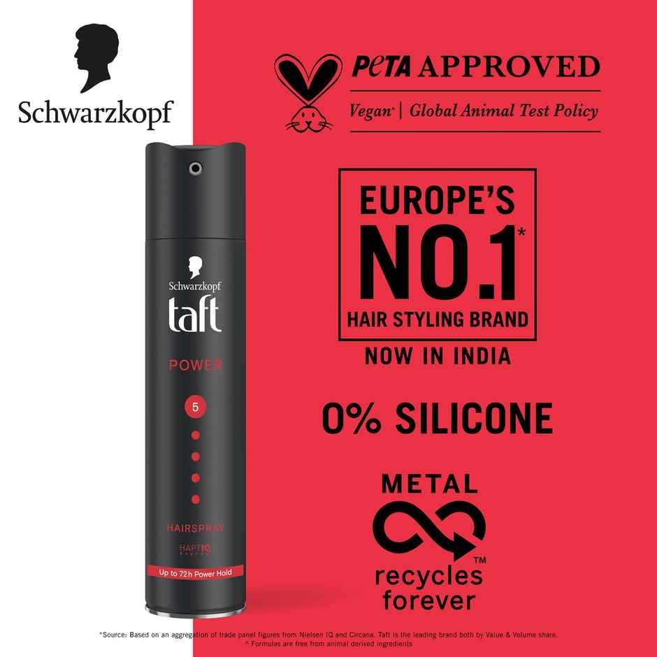 Schwarzkopf Taft Power Hair Lacquer Hairspray Hold 5 Up To 72h Power Hold