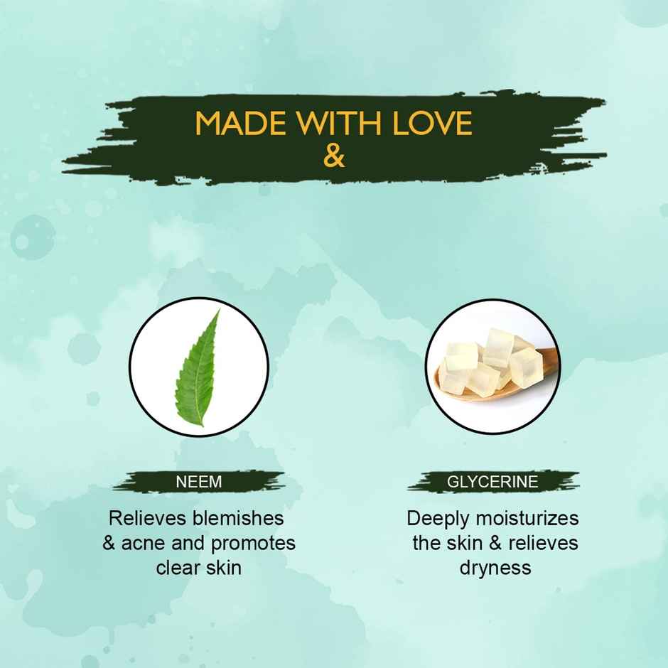 Nimbarka Herbal Neem Soap Natural Anti-Bacterial Moisturizing Acne Treatment