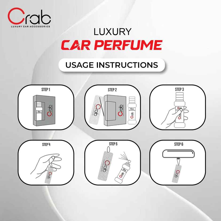 Crab Premium White Ecstasy Car Perfume | Long-Lasting & Elegant Air Freshener | Cars, Homes