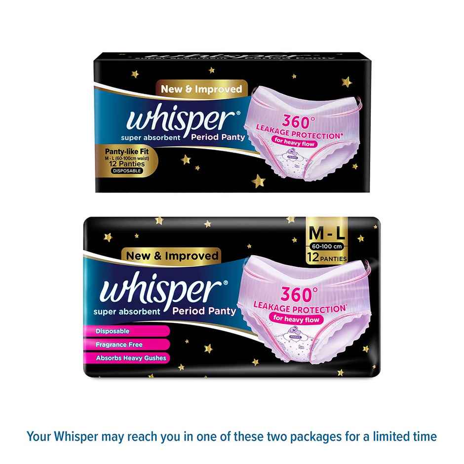 Whisper Super Absorbent Period Panties | M-L Combo