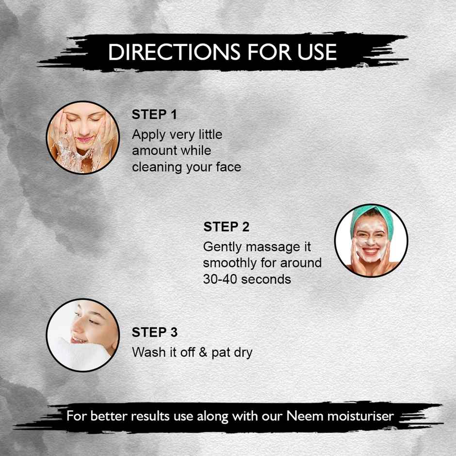 Nimbarka Neem Charcoal Face Wash Deep Cleansing Anti-Bacerial & Oil Control