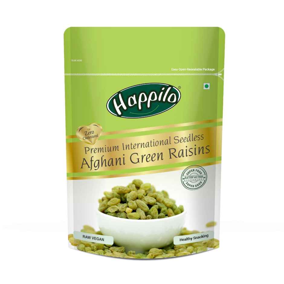 Happilo Premium Seedless Afghani Green Raisins | Quality Kishmish