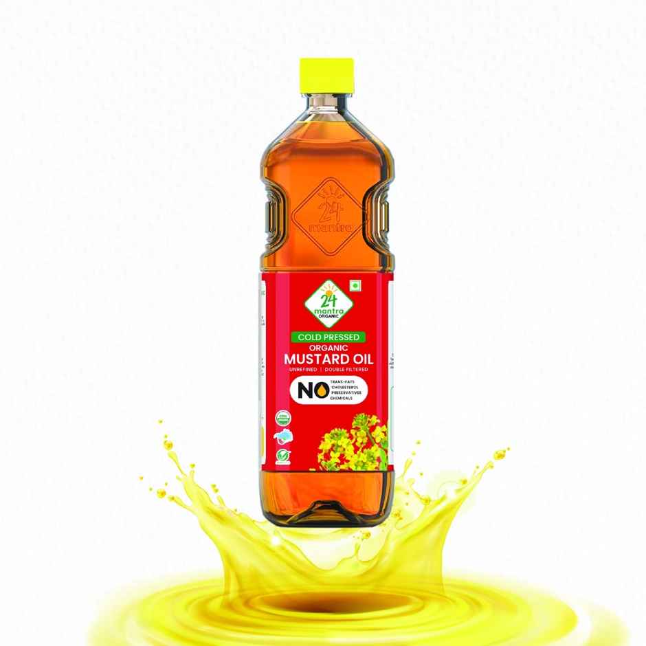 24 Mantra Mustard (Sarson) Cold Pressed Oil | Organic Healthy Cooking Oil