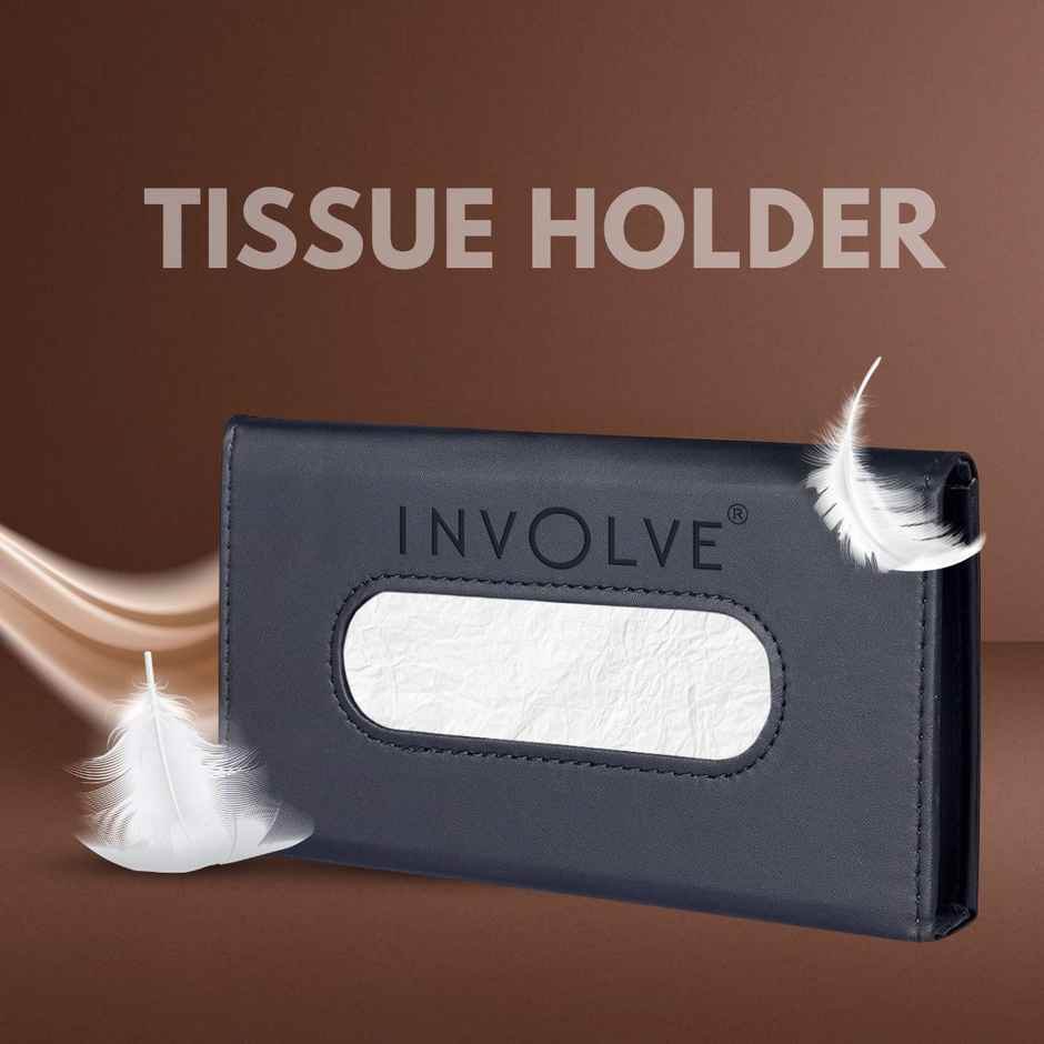 Involve Your Senses Car Visor Leather Tissue Holder | PU Leather Dashboard Tissue Case