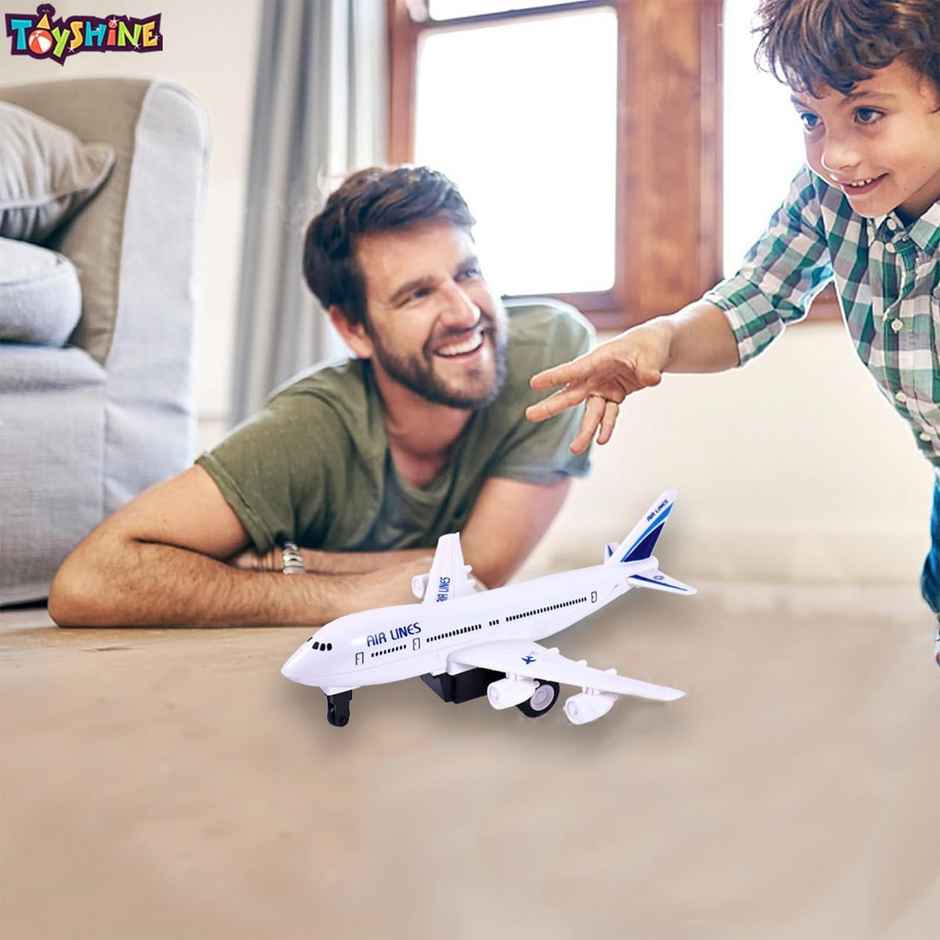 Toyshine Pull Back Realistic Design Aircraft Toy with Display Stand Kids - Assorted