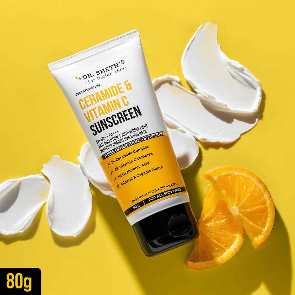 Dr. Sheth'S Kesar & Kojic Acid Oil Free Sunscreen Spf 50+ Pa++++Reduces Pigmentation, For Oily Skin