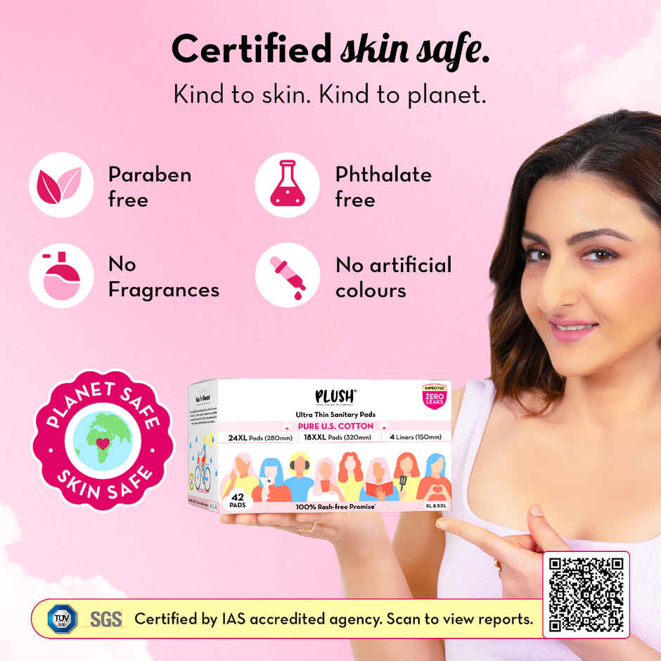 Plush Rash Free Sanitary Pads with Pouches | 2XL