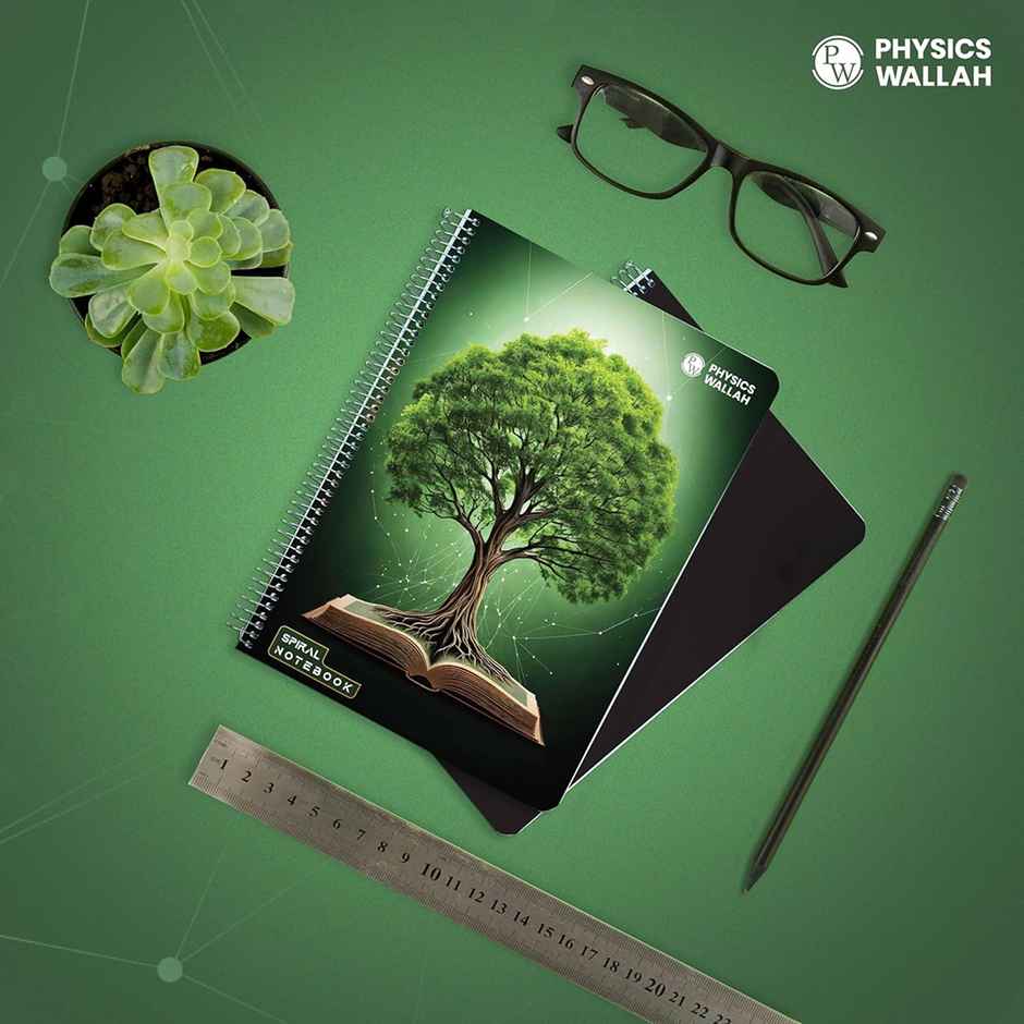 Physics Wallah A4 Size 300 Pages Spiral Binding Notebook | Ruled | Print may vary