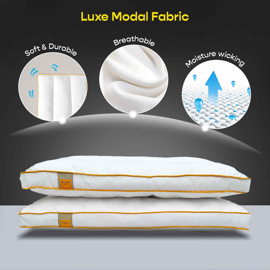 SleepyCat Slim Pillow Luxe Microfibre Pillow Standard (Size, 26 x 16 Inches)