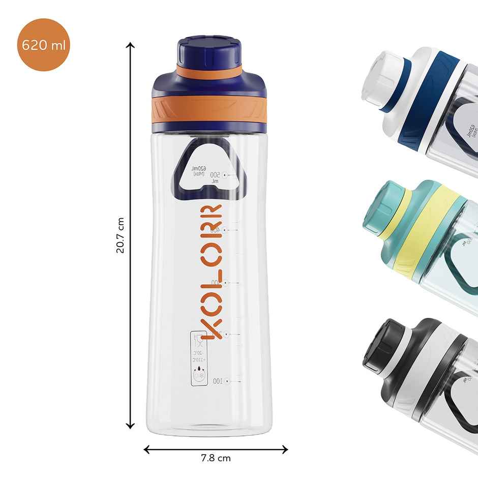 Kolorr Zest 620 ml Bottle | Blue & Orange | Ideal for Travel & Everyday Hydration