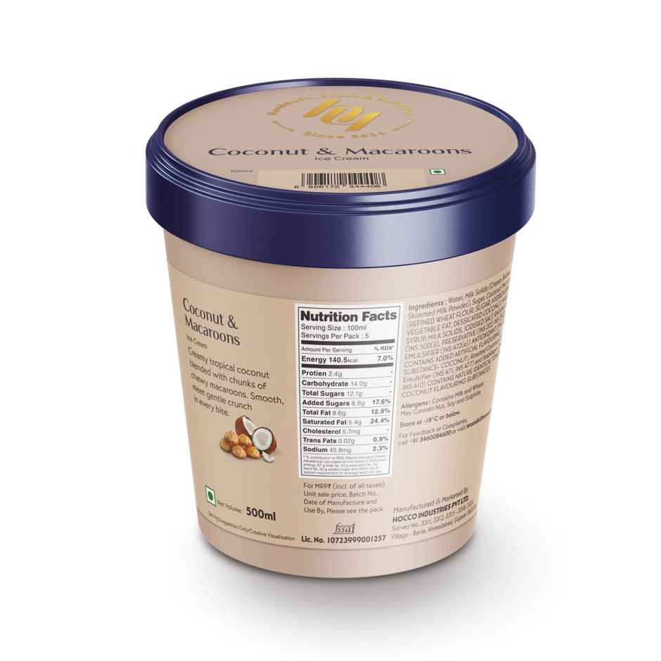 Huber & Holly Coconut And Macaroons Ice Cream Tub