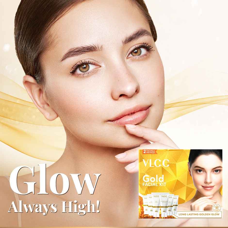 VLCC Salon At Home - Gold Facial Kit - 60 g & Manicure Pedicure Kit Combo