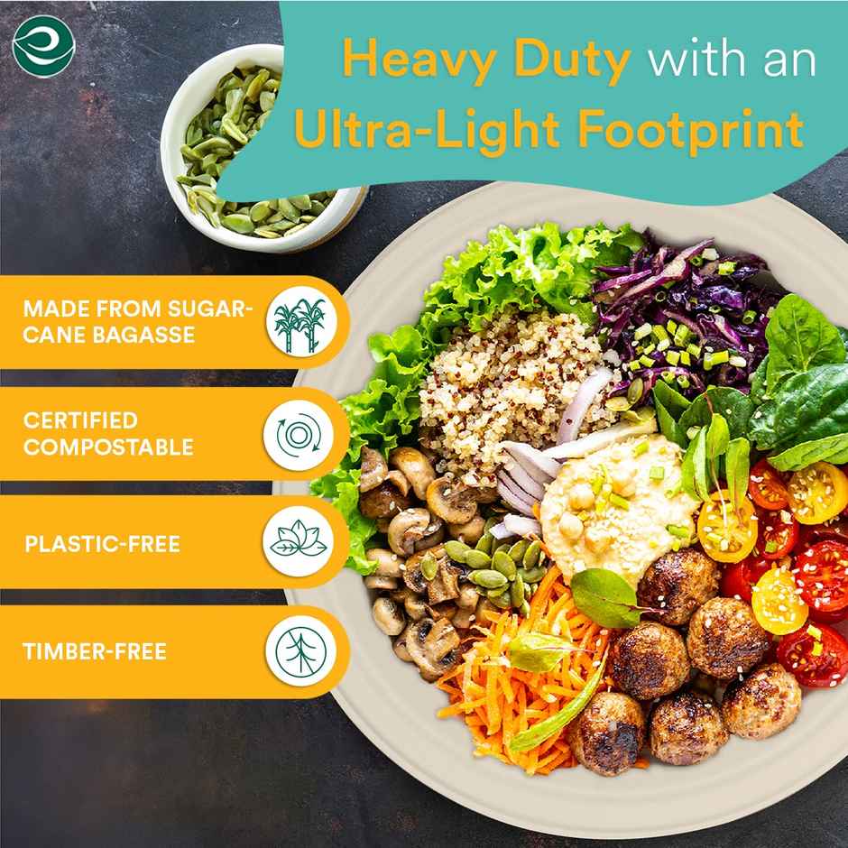 Disposable Plate | Round | 12 inch | 10 Count | Eco Soul