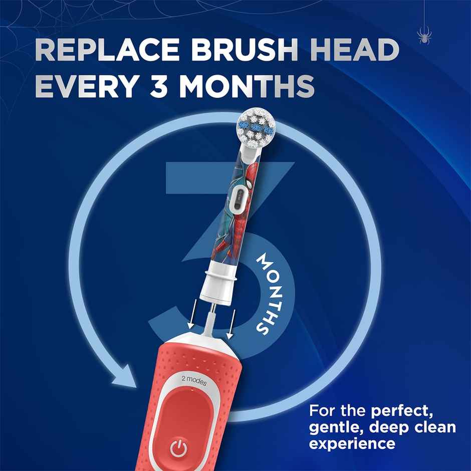 Oral B Kids Spiderman Rechargeable Rotating Electric Toothbrush- (Daily & Sensitive)