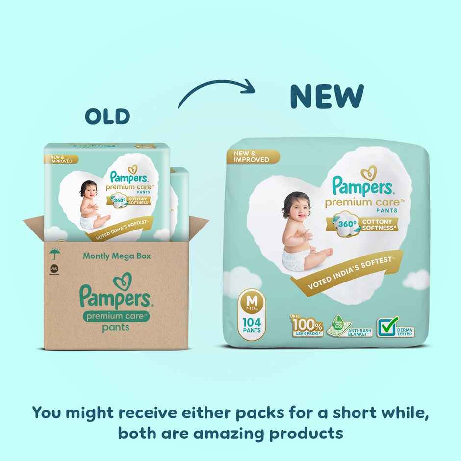 Pampers Premium Care Baby Diapers | Pant Style | M
