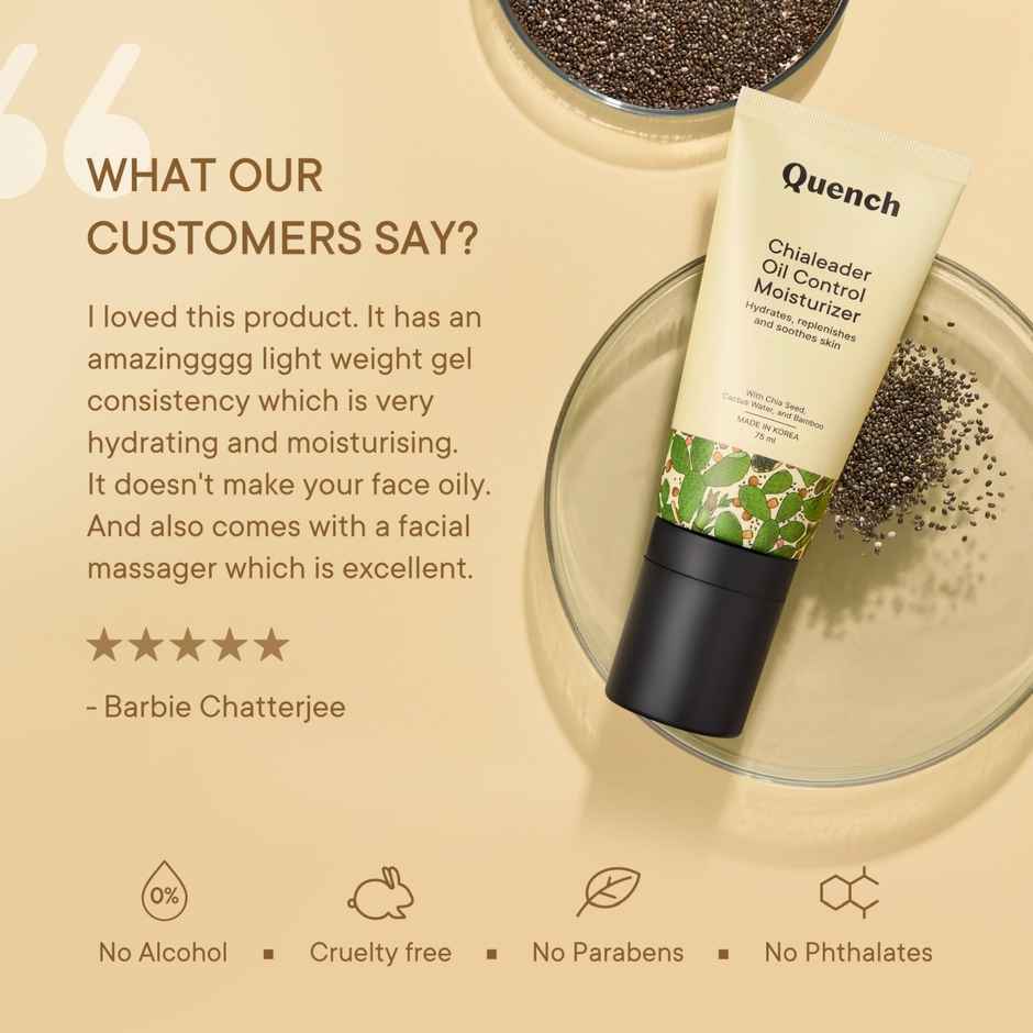 Quench Oil Control Korean Moisturizer Non-Greasy Face Cream with Chia Seeds & Salicylic Acid