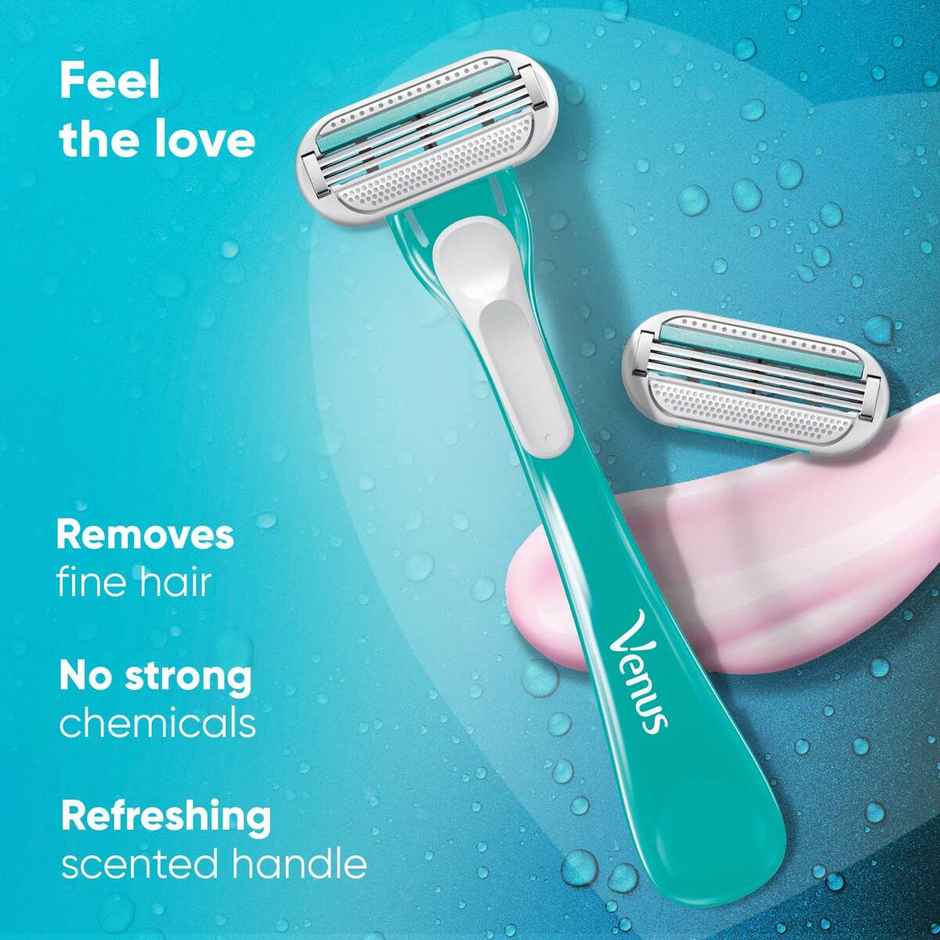 Gillette Women's Venus Skin Love With Skin Essence Razor For Hair Removal - Green