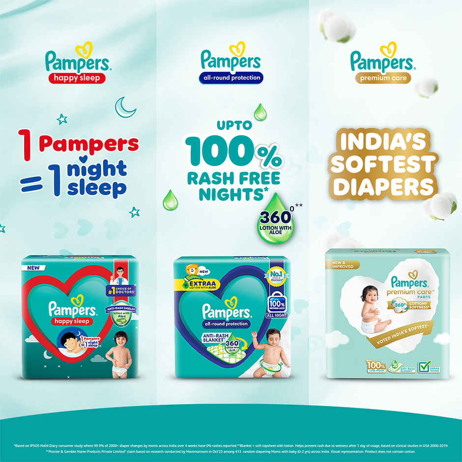 Pampers Happy Sleep Pant Style Baby Diapers | S | 4-8 Kg Diapers