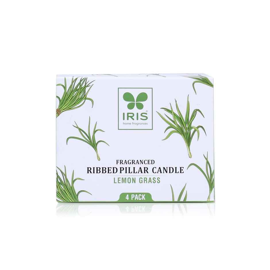 IRIS Lemon Grass Fragranced Pillar Candles