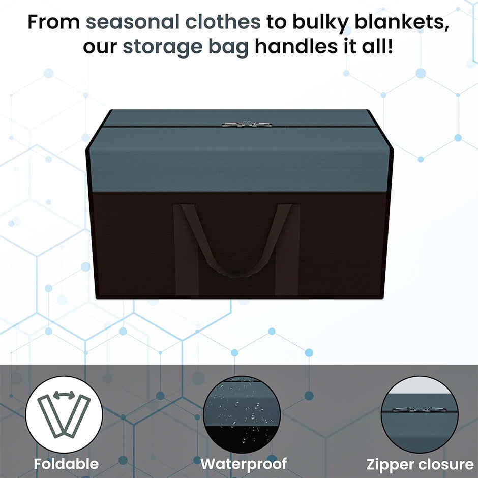 Kuber Industries Nylon 80L Large Underbed Storage Box | Blanket Storage Bags/Cover-Grey