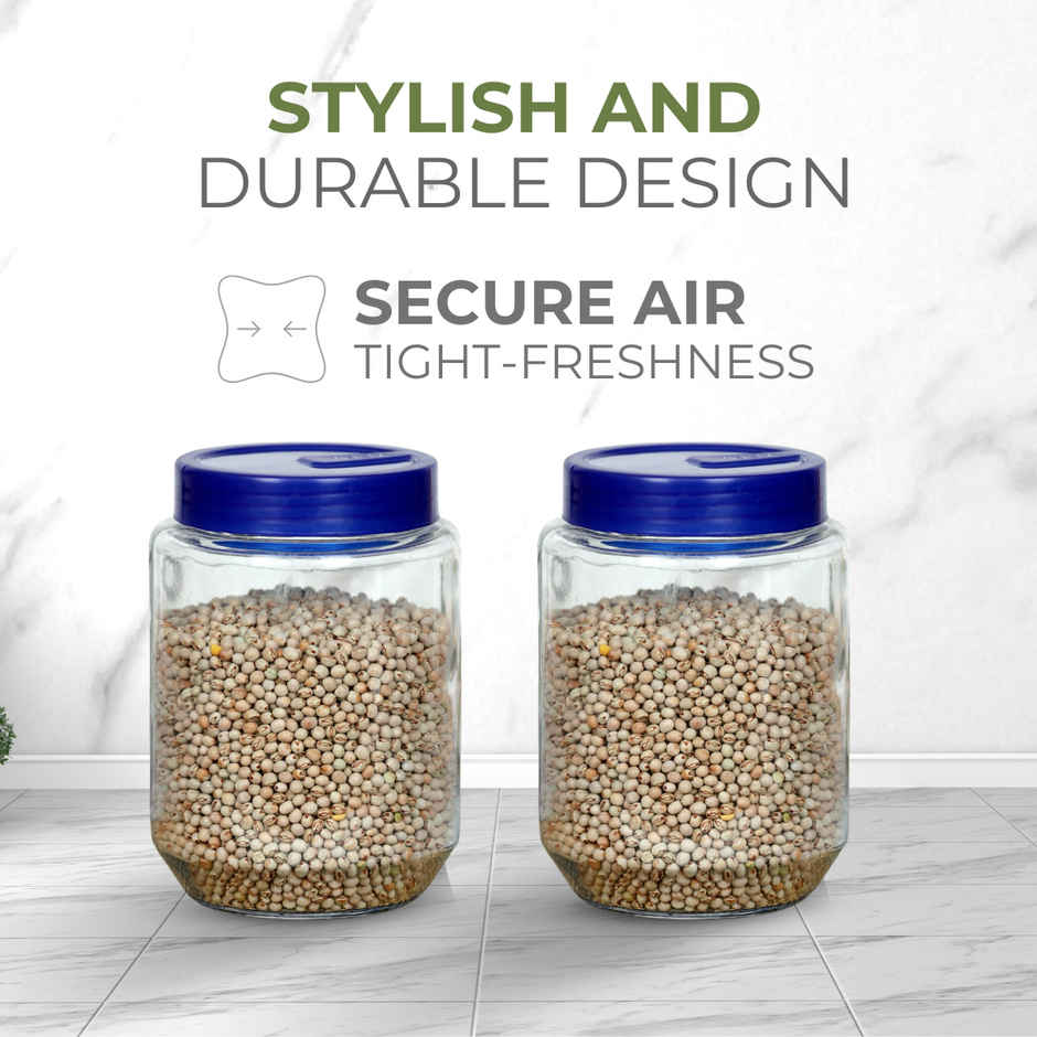 Yera Everyday Storage Jars Round 1100 ml (Each) Set Of 2 pcs