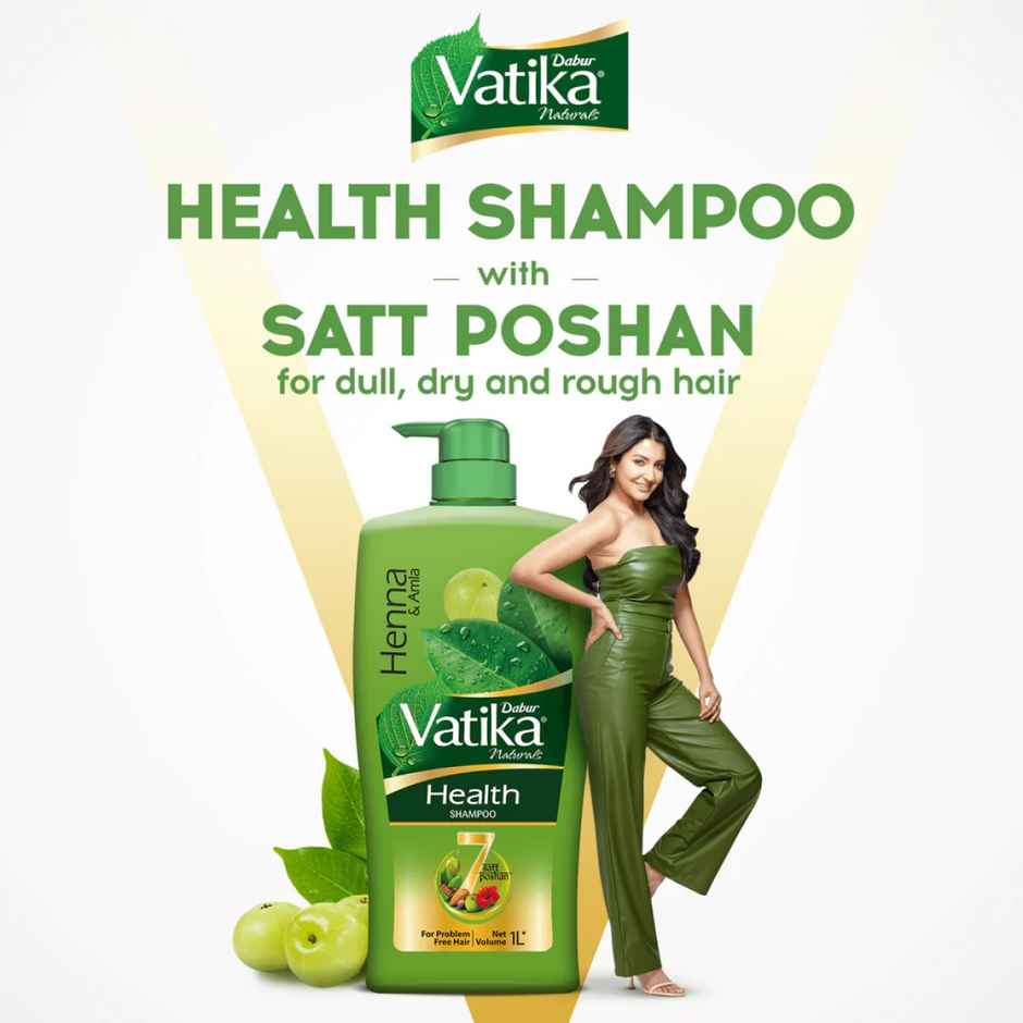 Vatika Naturals Health Shampoo with Henna & Amla - Power of 7 nourishing herbs