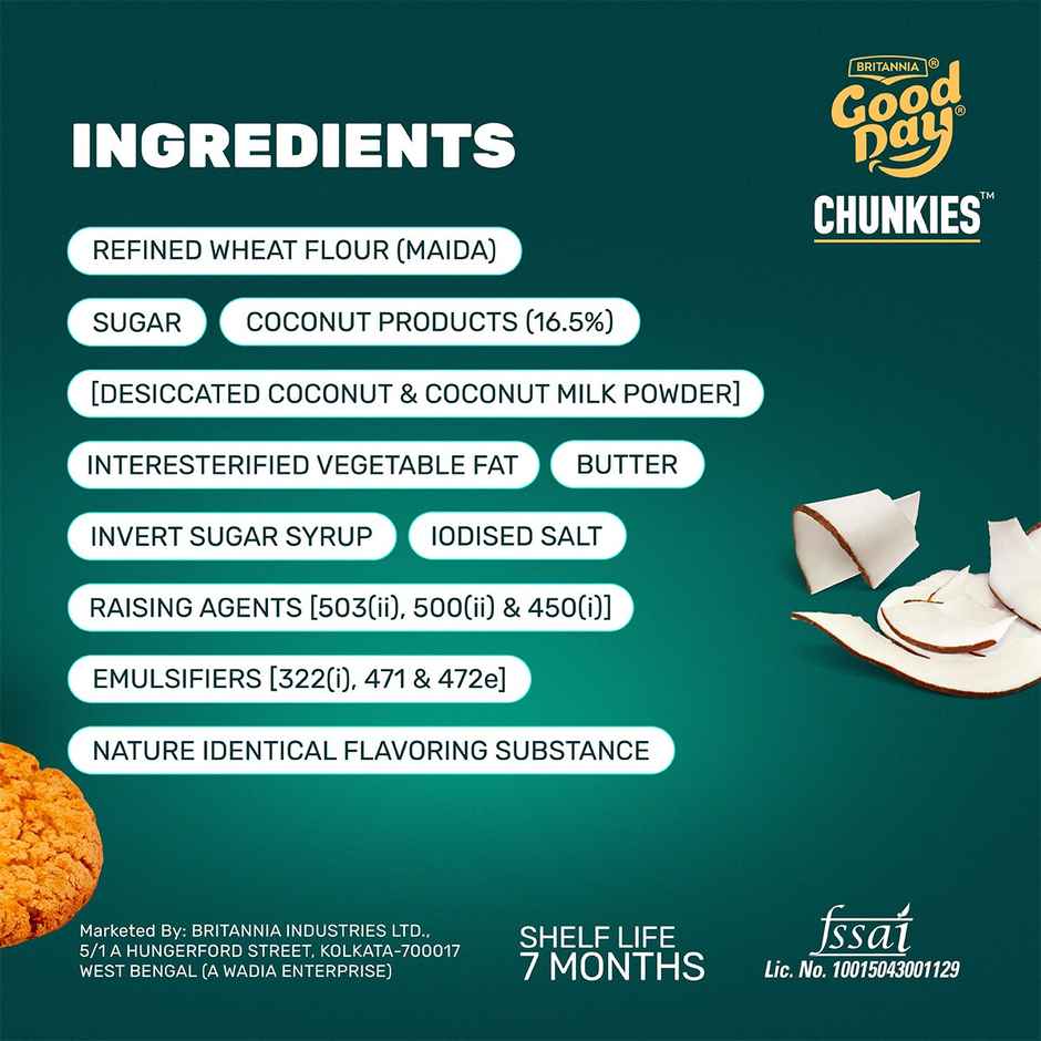 Britannia Good Day Chunkies Coconut Cookies | Trans Fat-free