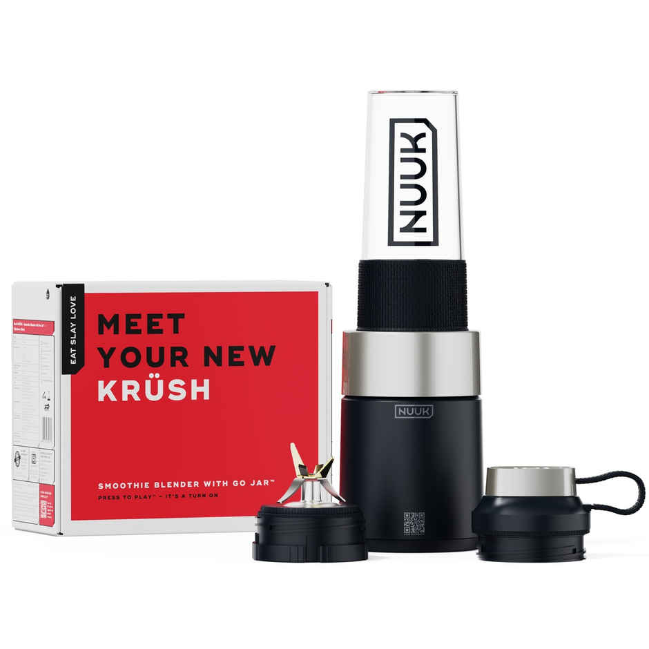 Nuuk Krush Blender | 6 Patended Titanium Blades | 500W | 24500 RPM Motor | Elderberry Black