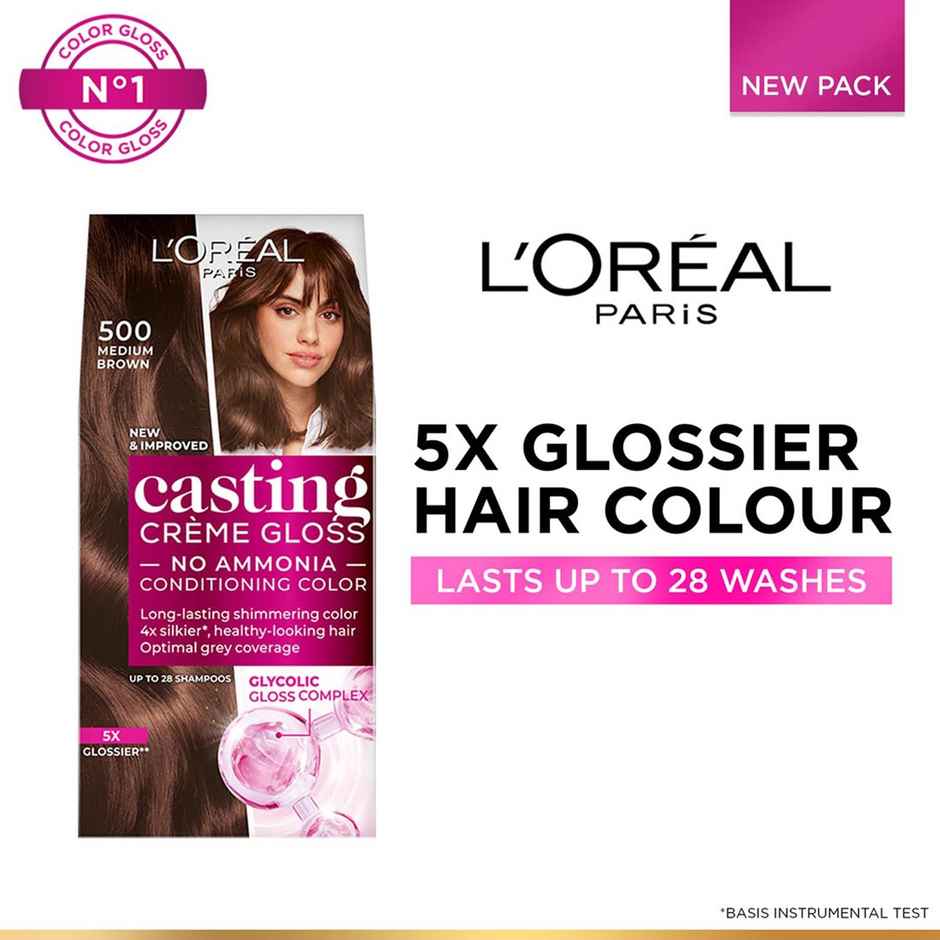 L'Oreal Paris Casting Creme Gloss Hair Color, Medium Brown 500