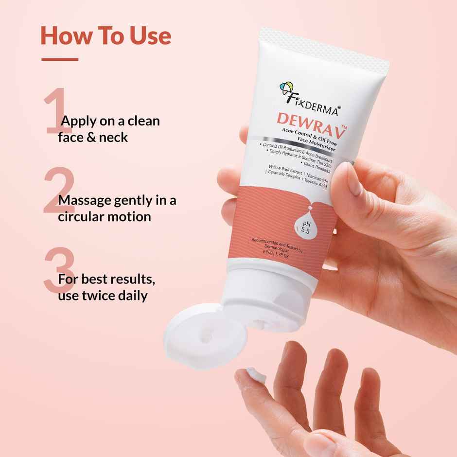 Fixderma Durave Radiance, Brightening & Oil Free Face Moisturizer With Probiotics, Aloe Vera(50gms) & Fixderma Durave Acne Control & Oil Free Moisturizer For Face With Glycolic Acid(50gms) Combo