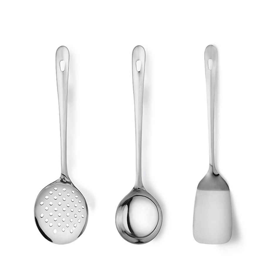 Petals 3 Pcs Cooking Serving Spoons Spatula Set - 9 Inches/23 Cms