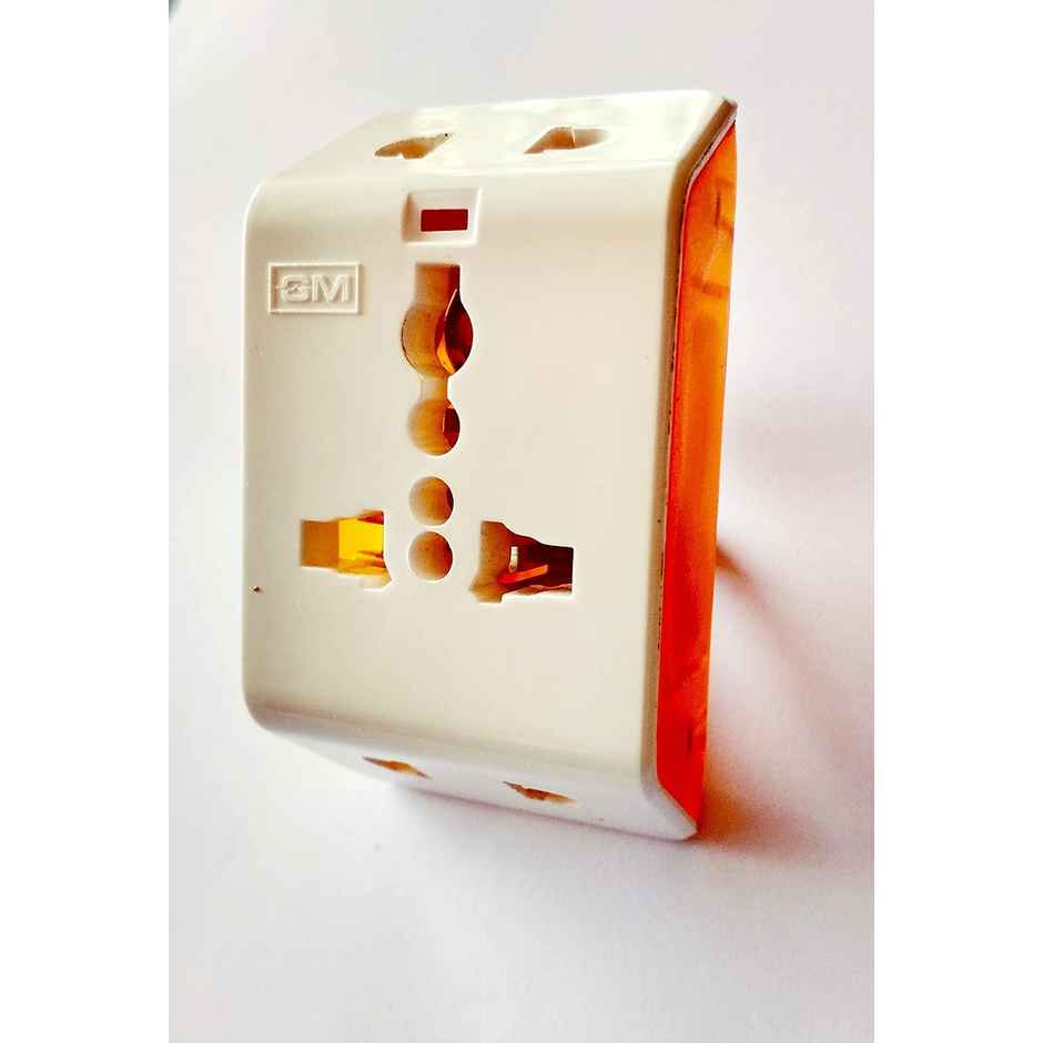 GM 3017 Spice 3 Pin Multi Plug Travel Adaptors White and Red