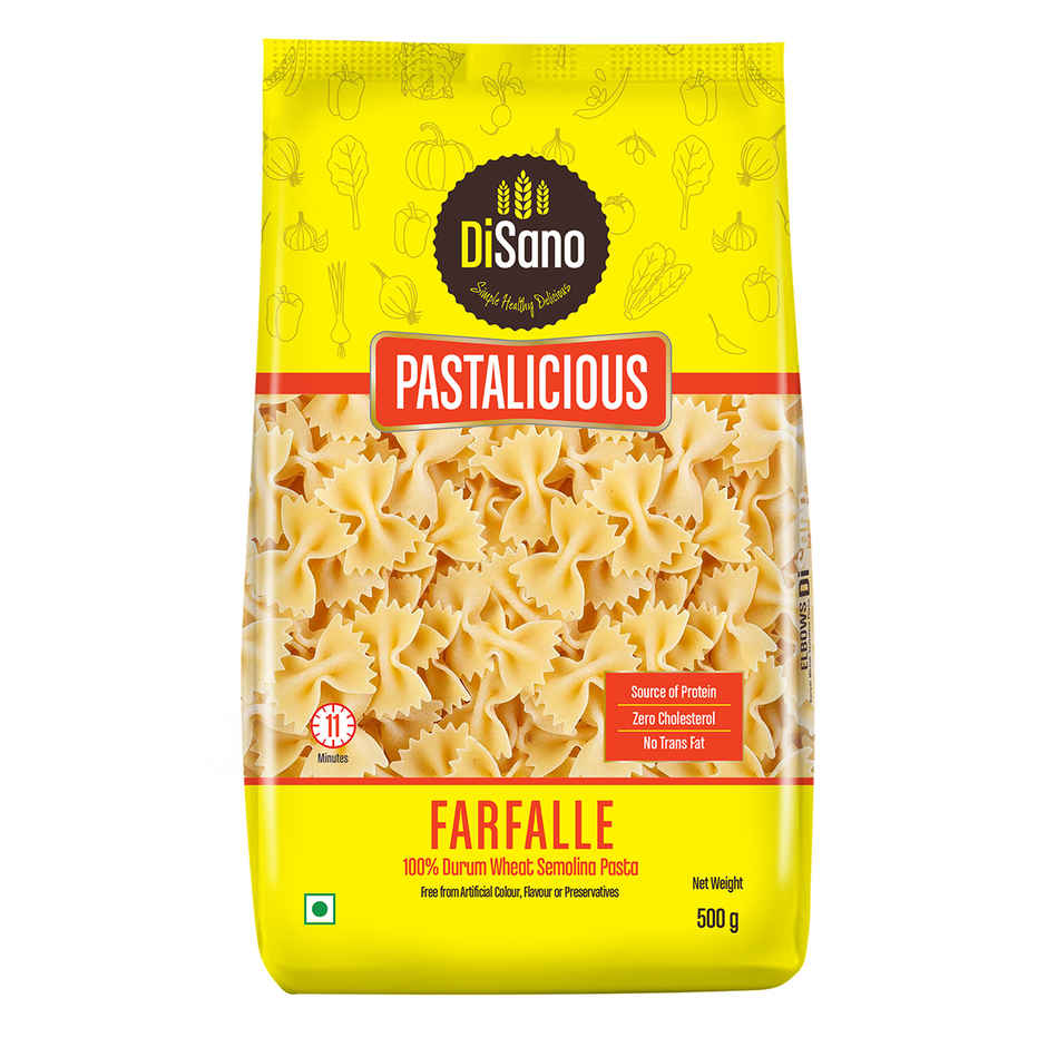 Disano Farfalle Pasta, 100% Durum Wheat, No Maida