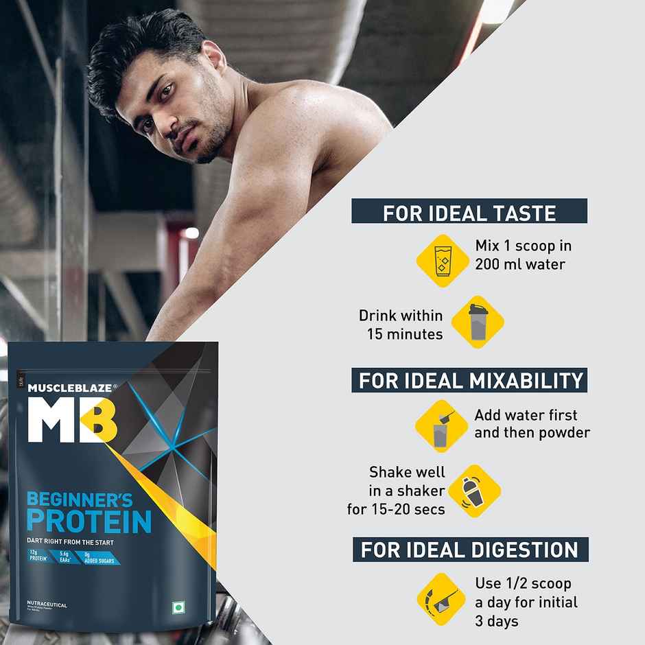 MuscleBlaze Beginner's Whey Protein Powder (Chocolate)