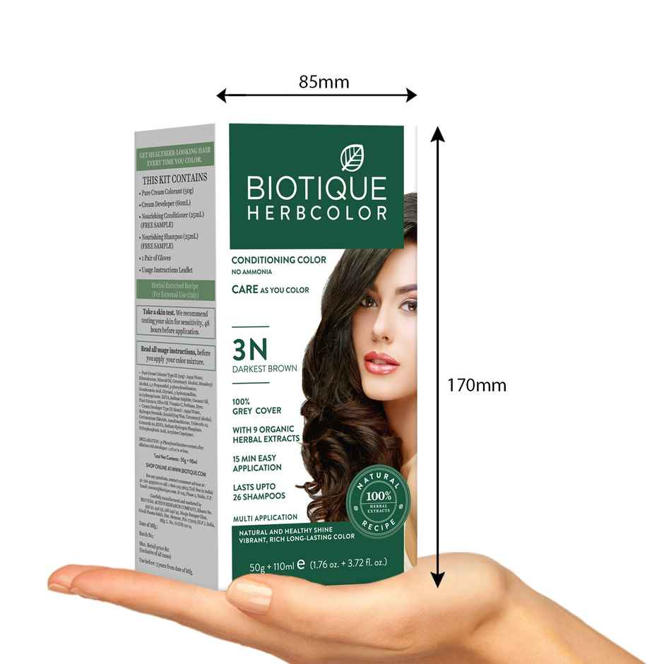 Biotique Bio Herbcolor Conditioning Hair Color Darkest Brown