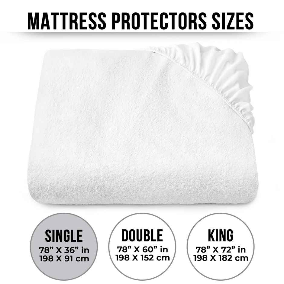 Story@Home Terry 100% Waterproof and Dustproof Single Size Mattress Protector White | 78 x 36 inch
