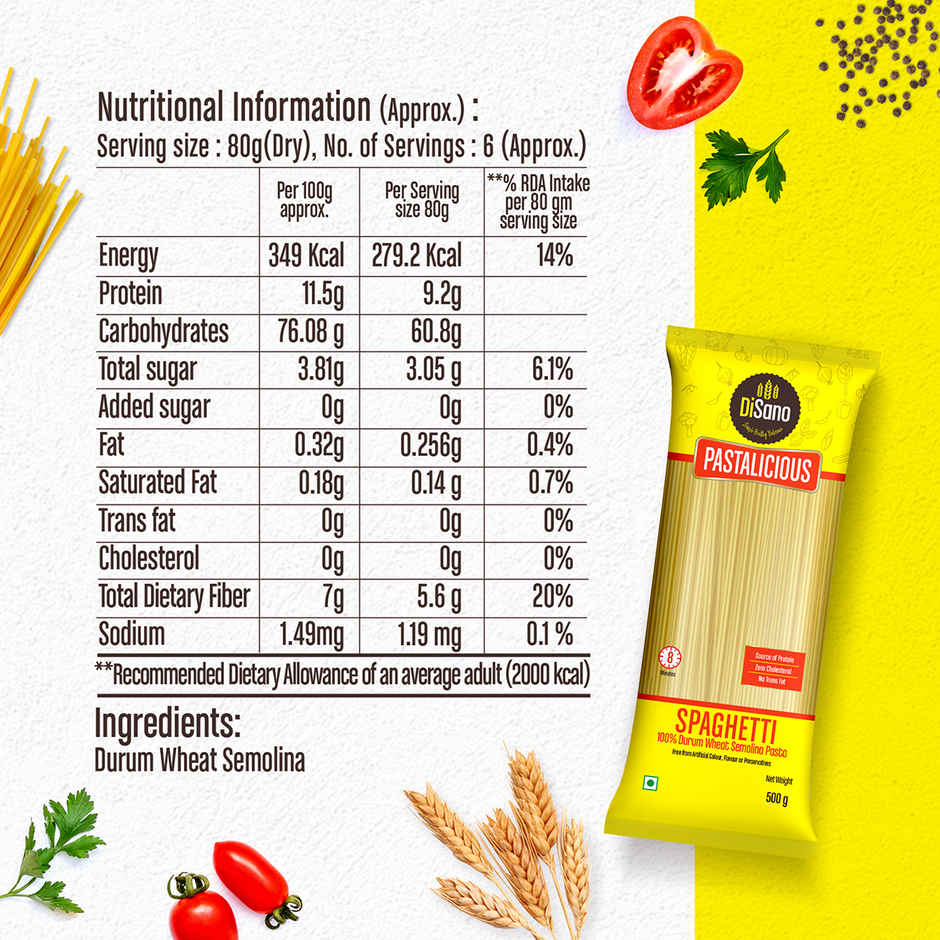 Disano Spaghetti Pasta, Durum Wheat, No Maida