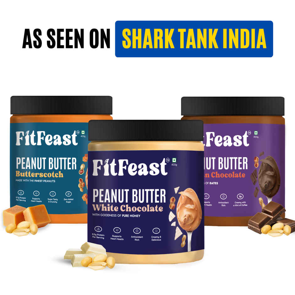 FitFeast Peanut Butter Combo (Assorted Flavours - White Chocolate, Butterschotch, Belgian Chocolate)