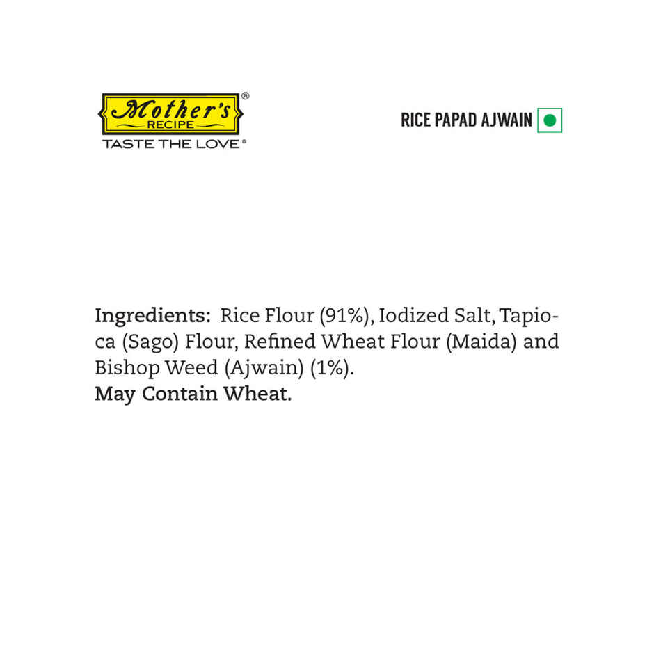 Mother's Recipe Rice Papad Ajwain Combo