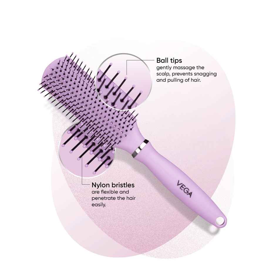 VEGA Flat Hair Brush For Men And Women| Reduces Snags | Detangle And Tangles | E32Fb