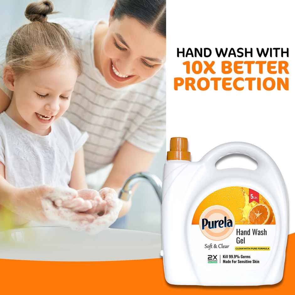 Purela Hand Wash Protection From Germs Hand Wash Liquids Liquid Handwash (Orange) 5 l
