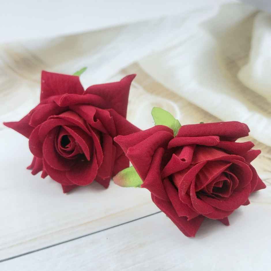 THE OPAL FACTORY Hair Accessories | Rose Flower Pin | Red